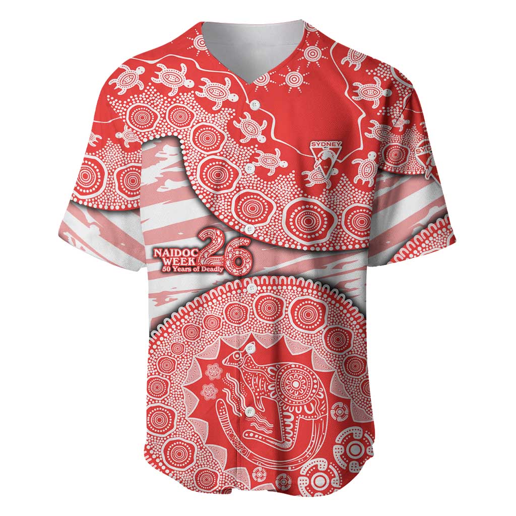 Sydney Swans NAIDOC Week 2026 Baseball Jersey Australian Aboriginal Dot Art Dreamtime Pattern Style