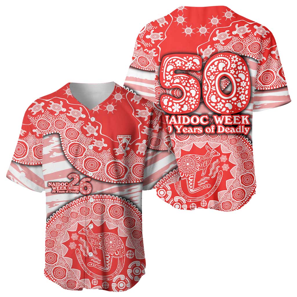 Sydney Swans NAIDOC Week 2026 Baseball Jersey Australian Aboriginal Dot Art Dreamtime Pattern Style
