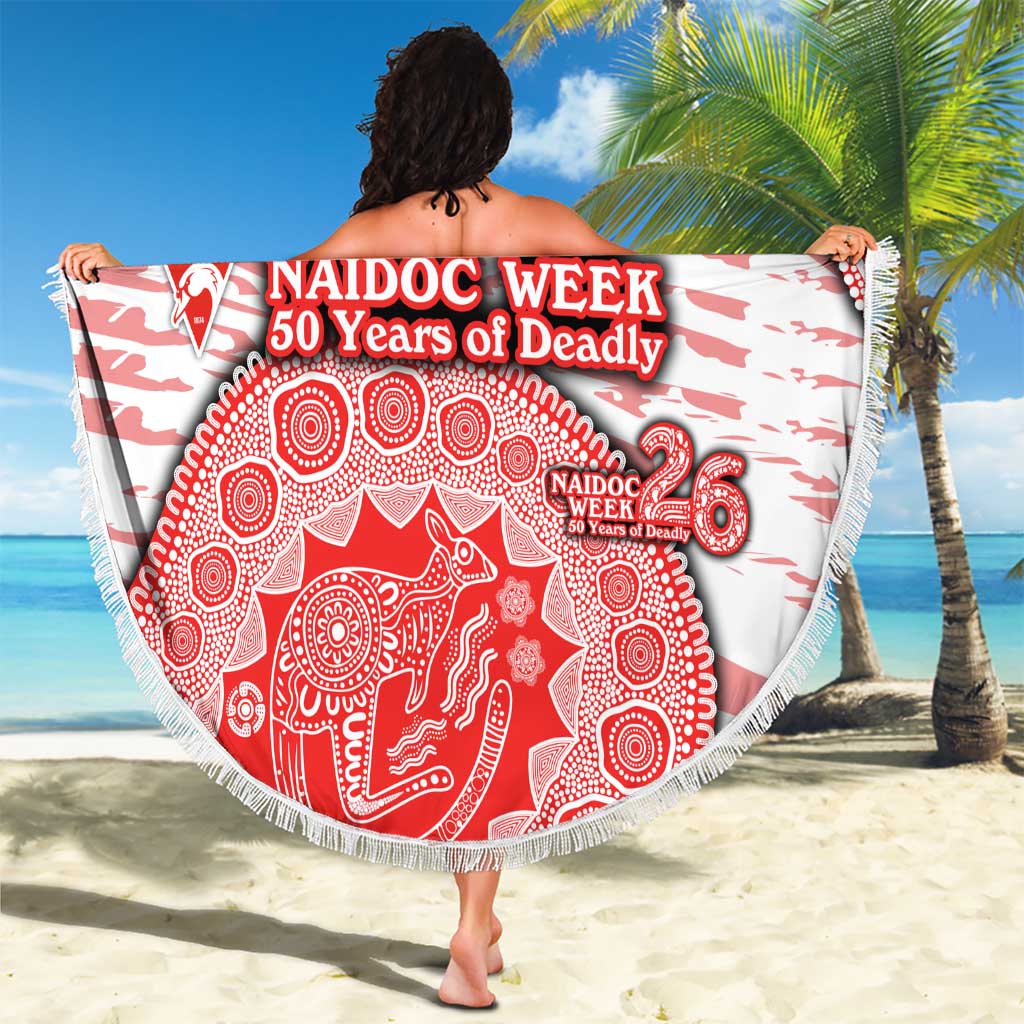 Sydney Swans NAIDOC Week 2026 Beach Blanket Australian Aboriginal Dot Art Dreamtime Pattern Style