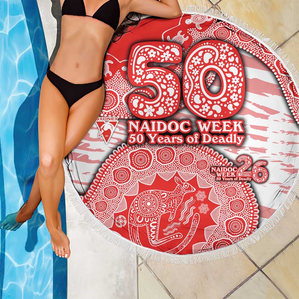 Sydney Swans NAIDOC Week 2026 Beach Blanket Australian Aboriginal Dot Art Dreamtime Pattern Style