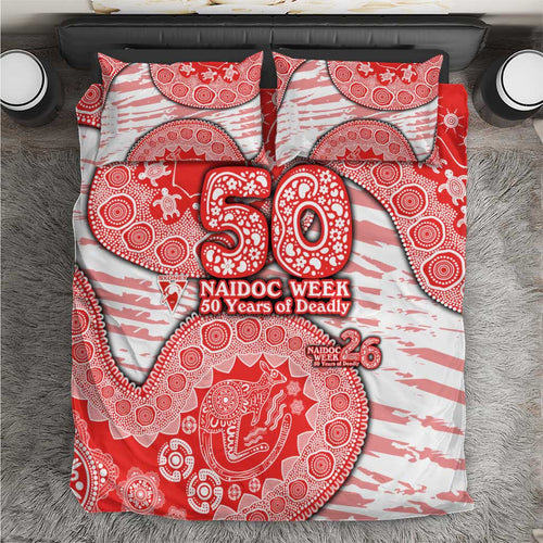 Sydney Swans NAIDOC Week 2026 Bedding Set Australian Aboriginal Dot Art Dreamtime Pattern Style
