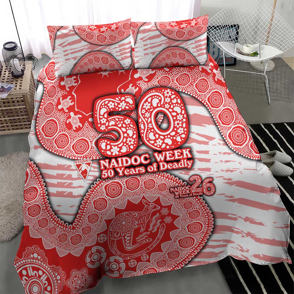 Sydney Swans NAIDOC Week 2026 Bedding Set Australian Aboriginal Dot Art Dreamtime Pattern Style