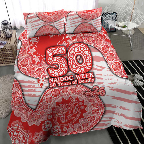 Sydney Swans NAIDOC Week 2026 Bedding Set Australian Aboriginal Dot Art Dreamtime Pattern Style