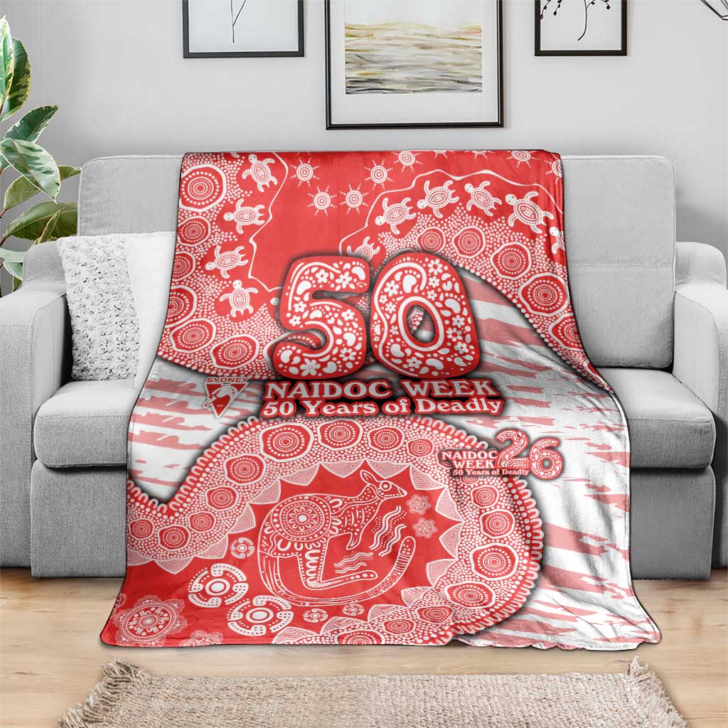 Sydney Swans NAIDOC Week 2026 Blanket Australian Aboriginal Dot Art Dreamtime Pattern Style