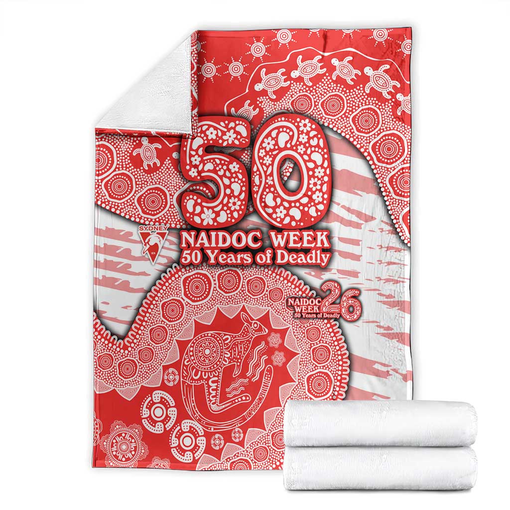 Sydney Swans NAIDOC Week 2026 Blanket Australian Aboriginal Dot Art Dreamtime Pattern Style