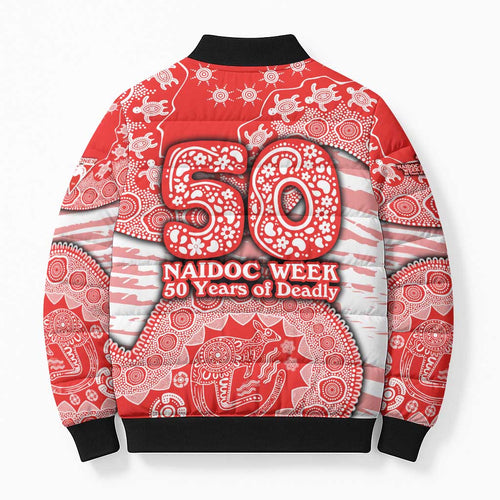 Sydney Swans NAIDOC Week 2026 Bomber Puffer Jacket Australian Aboriginal Dot Art Dreamtime Pattern Style