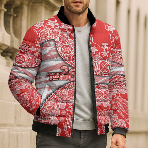 Sydney Swans NAIDOC Week 2026 Bomber Puffer Jacket Australian Aboriginal Dot Art Dreamtime Pattern Style