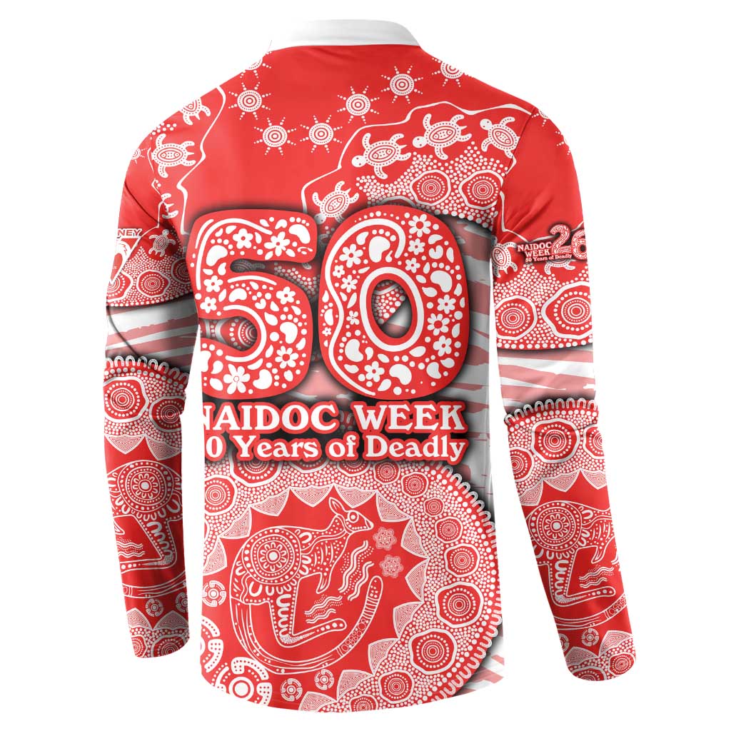 Sydney Swans NAIDOC Week 2026 Button Sweatshirt Australian Aboriginal Dot Art Dreamtime Pattern Style