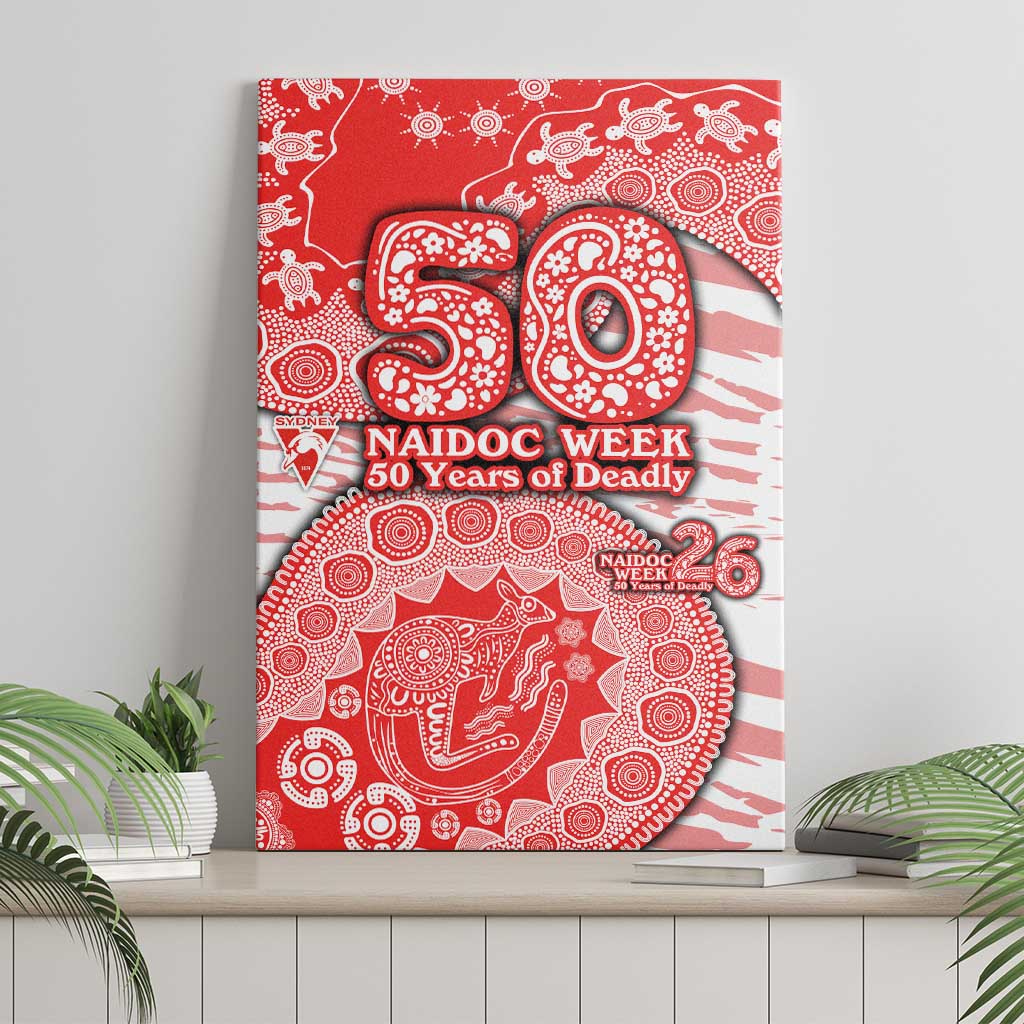 Sydney Swans NAIDOC Week 2026 Canvas Wall Art Australian Aboriginal Dot Art Dreamtime Pattern Style