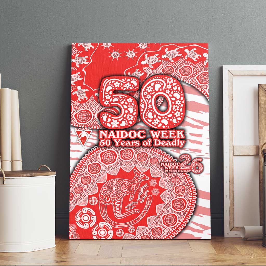 Sydney Swans NAIDOC Week 2026 Canvas Wall Art Australian Aboriginal Dot Art Dreamtime Pattern Style