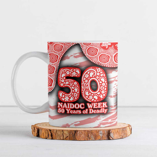 Sydney Swans NAIDOC Week 2026 Ceramic Mug Australian Aboriginal Dot Art Dreamtime Pattern Style