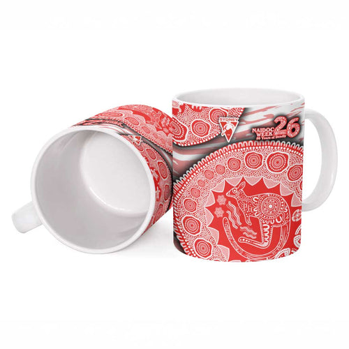 Sydney Swans NAIDOC Week 2026 Ceramic Mug Australian Aboriginal Dot Art Dreamtime Pattern Style