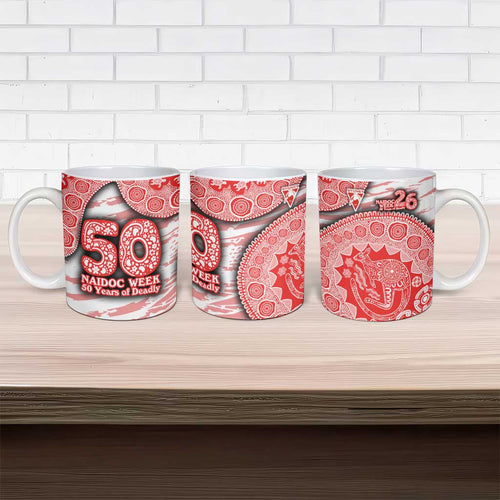 Sydney Swans NAIDOC Week 2026 Ceramic Mug Australian Aboriginal Dot Art Dreamtime Pattern Style