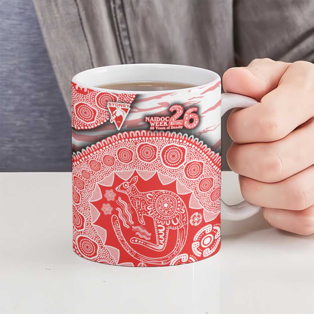 Sydney Swans NAIDOC Week 2026 Ceramic Mug Australian Aboriginal Dot Art Dreamtime Pattern Style