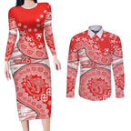 Sydney Swans NAIDOC Week 2026 Couples Matching Long Sleeve Bodycon Dress and Long Sleeve Button Shirt Australian Aboriginal Dot Art Dreamtime Pattern Style