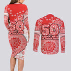 Sydney Swans NAIDOC Week 2026 Couples Matching Long Sleeve Bodycon Dress and Long Sleeve Button Shirt Australian Aboriginal Dot Art Dreamtime Pattern Style