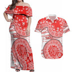 Sydney Swans NAIDOC Week 2026 Couples Matching Off Shoulder Maxi Dress and Hawaiian Shirt Australian Aboriginal Dot Art Dreamtime Pattern Style