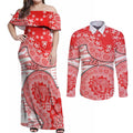 Sydney Swans NAIDOC Week 2026 Couples Matching Off Shoulder Maxi Dress and Long Sleeve Button Shirt Australian Aboriginal Dot Art Dreamtime Pattern Style