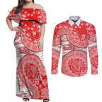 Sydney Swans NAIDOC Week 2026 Couples Matching Off Shoulder Maxi Dress and Long Sleeve Button Shirt Australian Aboriginal Dot Art Dreamtime Pattern Style