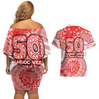 Sydney Swans NAIDOC Week 2026 Couples Matching Off Shoulder Short Dress and Hawaiian Shirt Australian Aboriginal Dot Art Dreamtime Pattern Style