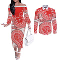 Sydney Swans NAIDOC Week 2026 Couples Matching Off The Shoulder Long Sleeve Dress and Long Sleeve Button Shirt Australian Aboriginal Dot Art Dreamtime Pattern Style