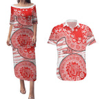 Sydney Swans NAIDOC Week 2026 Couples Matching Puletasi and Hawaiian Shirt Australian Aboriginal Dot Art Dreamtime Pattern Style