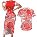 Sydney Swans NAIDOC Week 2026 Couples Matching Short Sleeve Bodycon Dress and Hawaiian Shirt Australian Aboriginal Dot Art Dreamtime Pattern Style
