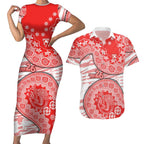 Sydney Swans NAIDOC Week 2026 Couples Matching Short Sleeve Bodycon Dress and Hawaiian Shirt Australian Aboriginal Dot Art Dreamtime Pattern Style