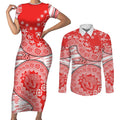 Sydney Swans NAIDOC Week 2026 Couples Matching Short Sleeve Bodycon Dress and Long Sleeve Button Shirt Australian Aboriginal Dot Art Dreamtime Pattern Style