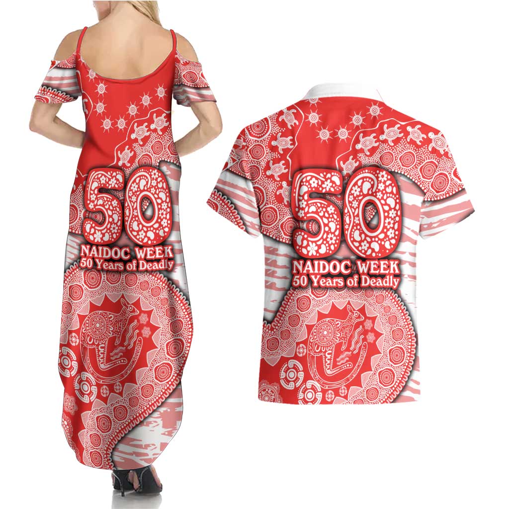 Sydney Swans NAIDOC Week 2026 Couples Matching Summer Maxi Dress and Hawaiian Shirt Australian Aboriginal Dot Art Dreamtime Pattern Style