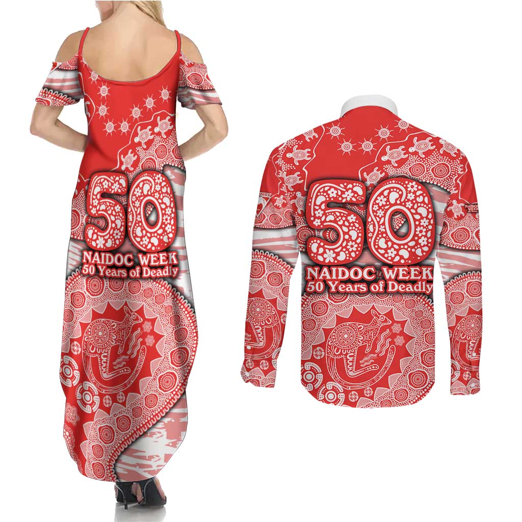 Sydney Swans NAIDOC Week 2026 Couples Matching Summer Maxi Dress and Long Sleeve Button Shirt Australian Aboriginal Dot Art Dreamtime Pattern Style