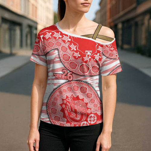 Sydney Swans NAIDOC Week 2026 Cross Shoulder Shirt Australian Aboriginal Dot Art Dreamtime Pattern Style