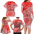 Sydney Swans NAIDOC Week 2026 Family Matching Long Sleeve Bodycon Dress and Hawaiian Shirt Australian Aboriginal Dot Art Dreamtime Pattern Style