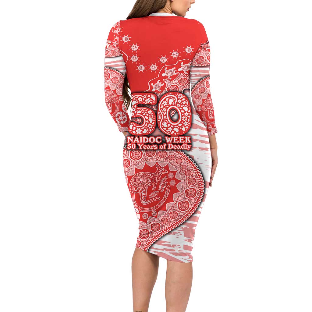 Sydney Swans NAIDOC Week 2026 Family Matching Long Sleeve Bodycon Dress and Hawaiian Shirt Australian Aboriginal Dot Art Dreamtime Pattern Style