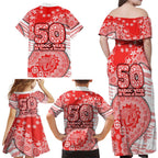 Sydney Swans NAIDOC Week 2026 Family Matching Off Shoulder Maxi Dress and Hawaiian Shirt Australian Aboriginal Dot Art Dreamtime Pattern Style