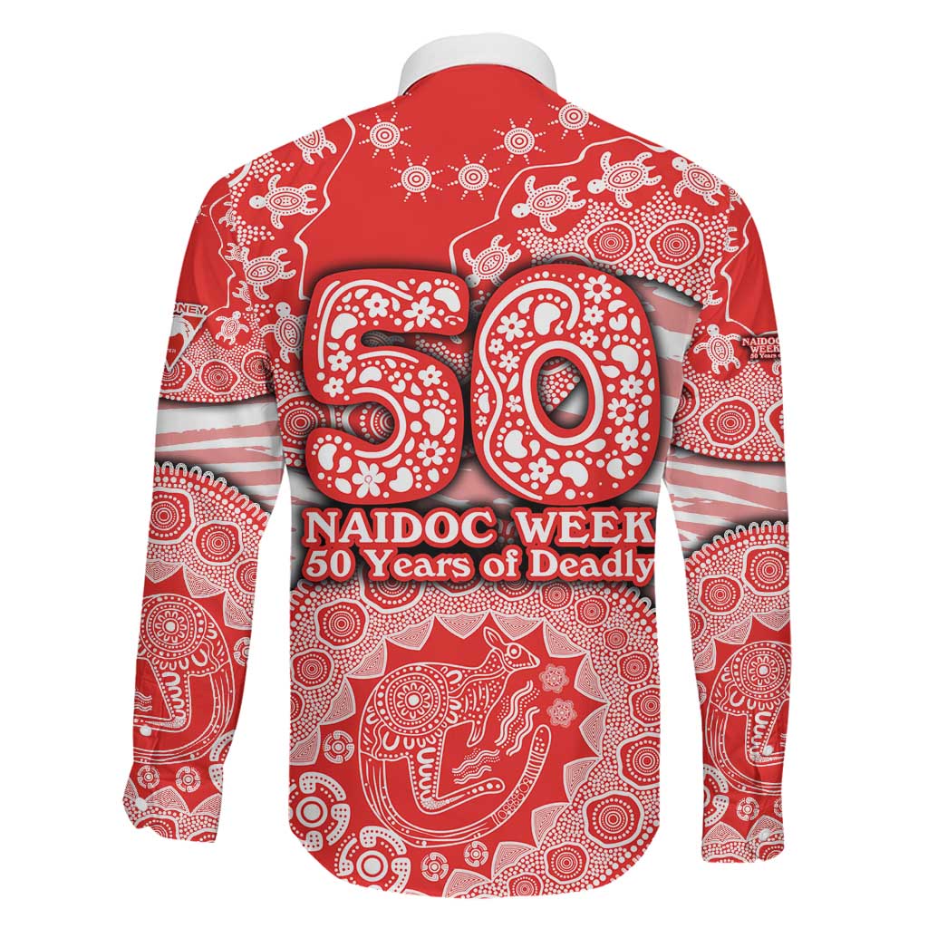 Sydney Swans NAIDOC Week 2026 Family Matching Off Shoulder Maxi Dress and Hawaiian Shirt Australian Aboriginal Dot Art Dreamtime Pattern Style