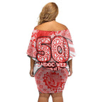 Sydney Swans NAIDOC Week 2026 Family Matching Off Shoulder Short Dress and Hawaiian Shirt Australian Aboriginal Dot Art Dreamtime Pattern Style