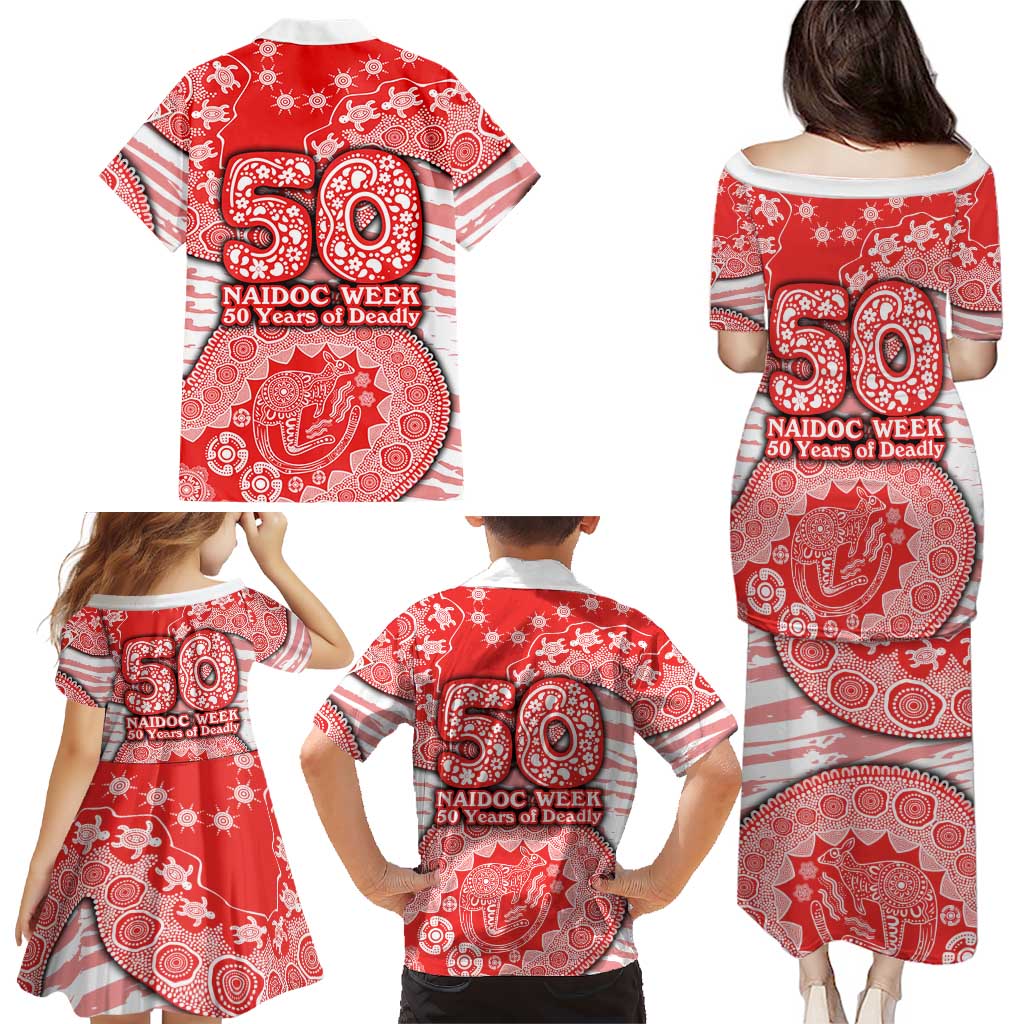 Sydney Swans NAIDOC Week 2026 Family Matching Puletasi and Hawaiian Shirt Australian Aboriginal Dot Art Dreamtime Pattern Style