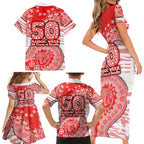 Sydney Swans NAIDOC Week 2026 Family Matching Short Sleeve Bodycon Dress and Hawaiian Shirt Australian Aboriginal Dot Art Dreamtime Pattern Style