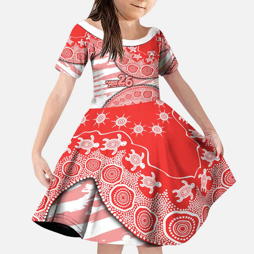 Sydney Swans NAIDOC Week 2026 Family Matching Summer Maxi Dress and Hawaiian Shirt Australian Aboriginal Dot Art Dreamtime Pattern Style