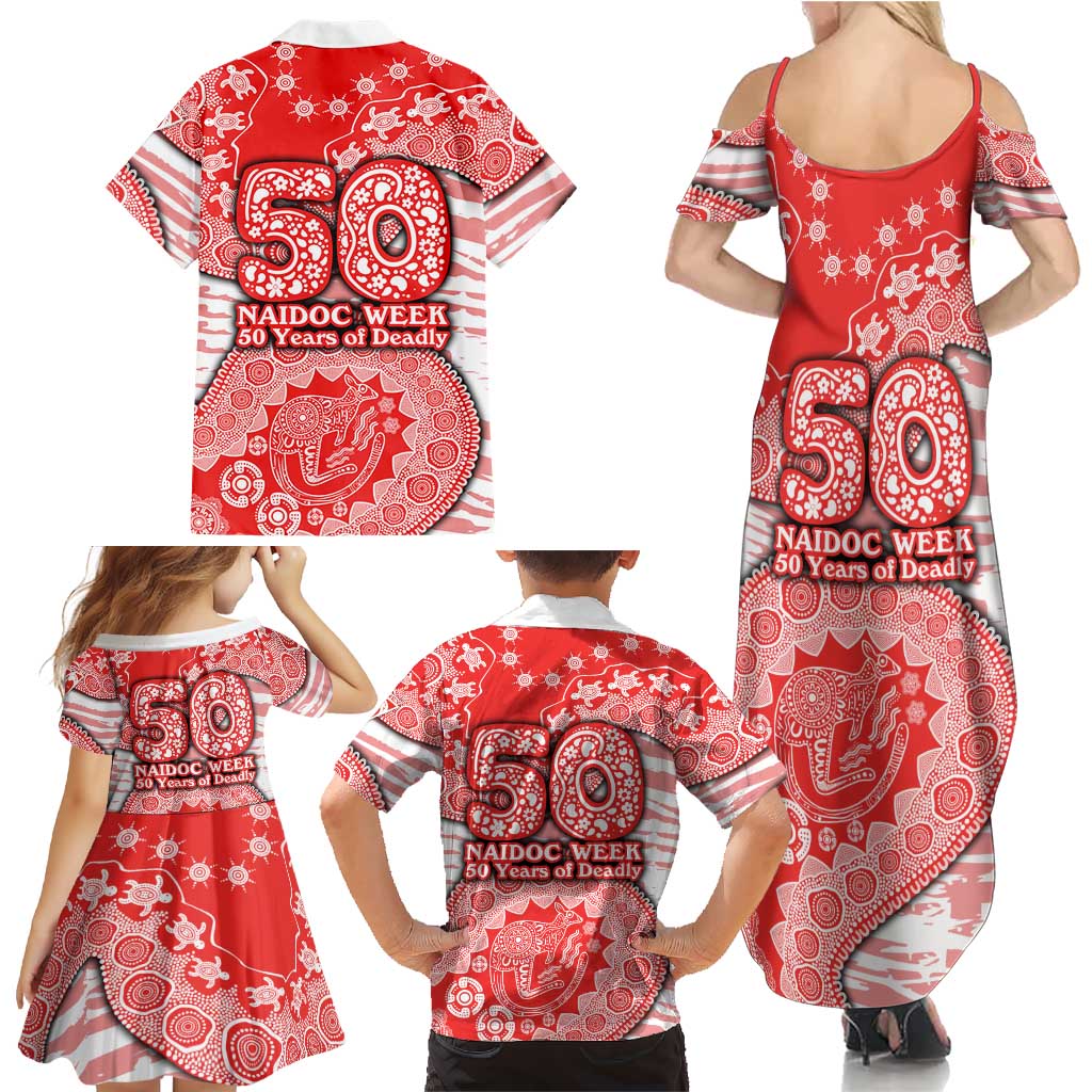 Sydney Swans NAIDOC Week 2026 Family Matching Summer Maxi Dress and Hawaiian Shirt Australian Aboriginal Dot Art Dreamtime Pattern Style