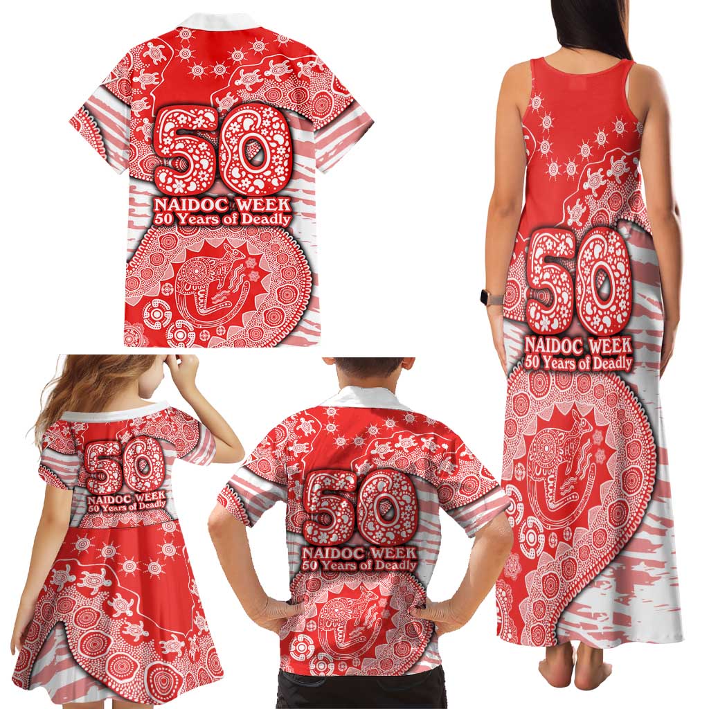 Sydney Swans NAIDOC Week 2026 Family Matching Tank Maxi Dress and Hawaiian Shirt Australian Aboriginal Dot Art Dreamtime Pattern Style