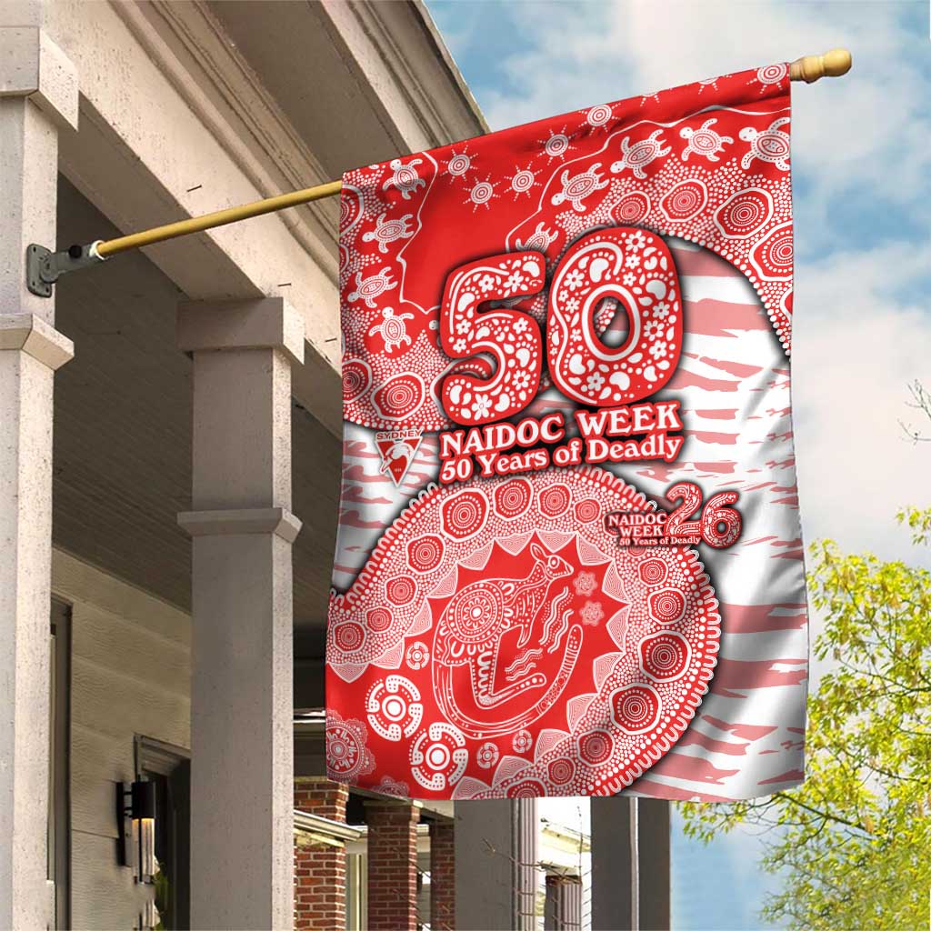 Sydney Swans NAIDOC Week 2026 Garden Flag Australian Aboriginal Dot Art Dreamtime Pattern Style