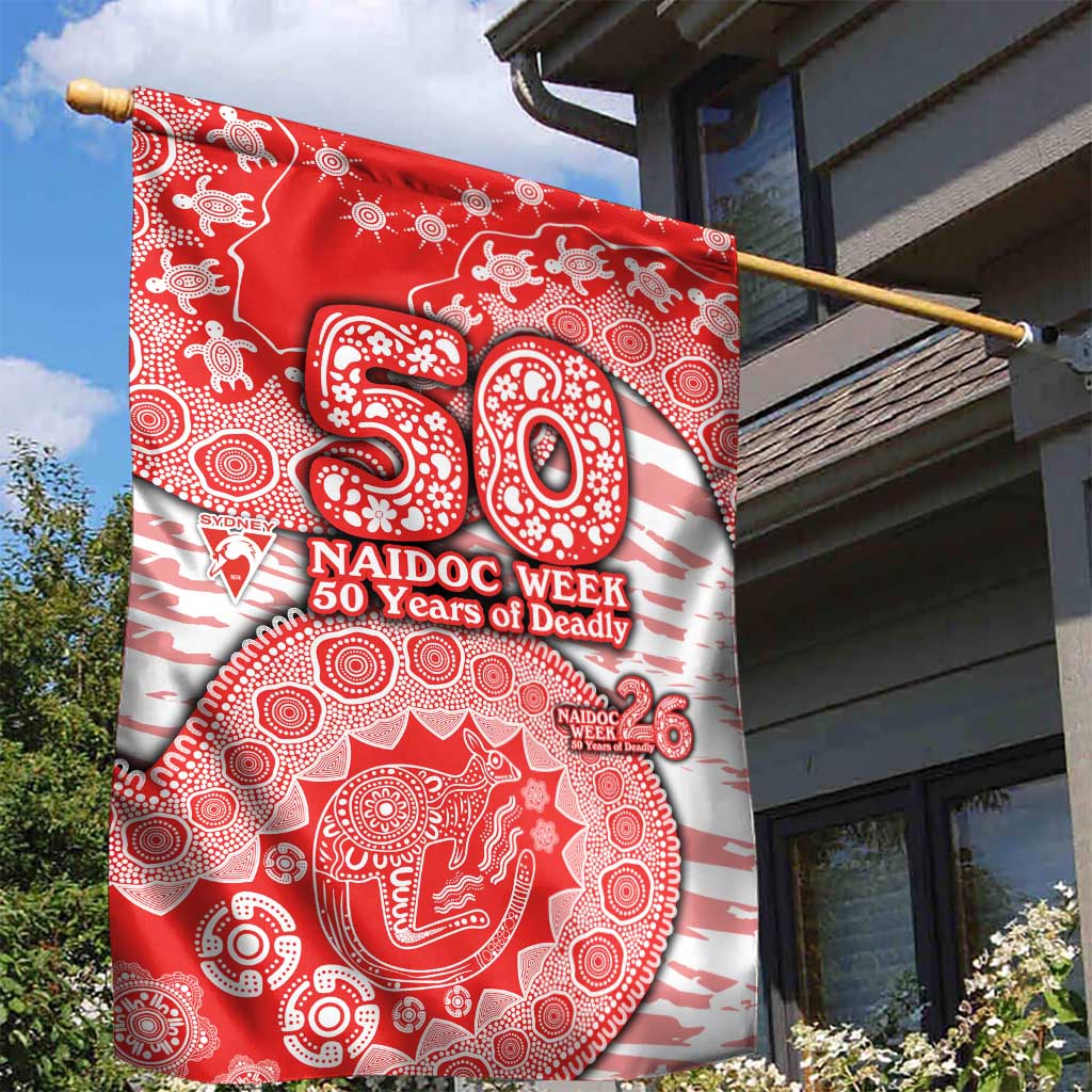 Sydney Swans NAIDOC Week 2026 Garden Flag Australian Aboriginal Dot Art Dreamtime Pattern Style