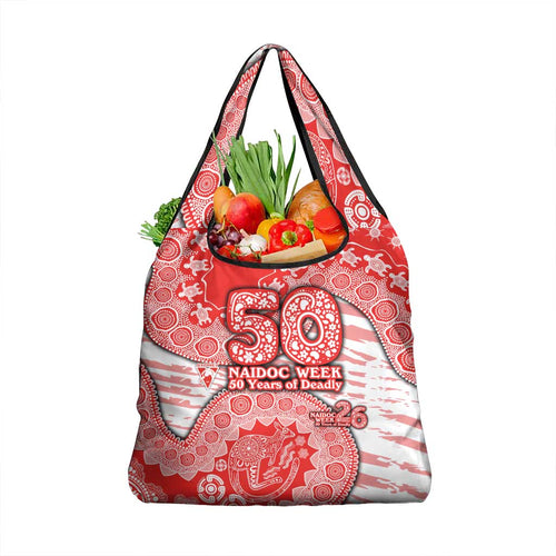 Sydney Swans NAIDOC Week 2026 Grocery Bag Australian Aboriginal Dot Art Dreamtime Pattern Style
