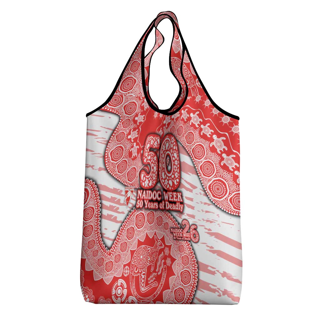 Sydney Swans NAIDOC Week 2026 Grocery Bag Australian Aboriginal Dot Art Dreamtime Pattern Style