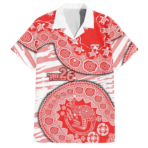 Sydney Swans NAIDOC Week 2026 Hawaiian Shirt Australian Aboriginal Dot Art Dreamtime Pattern Style