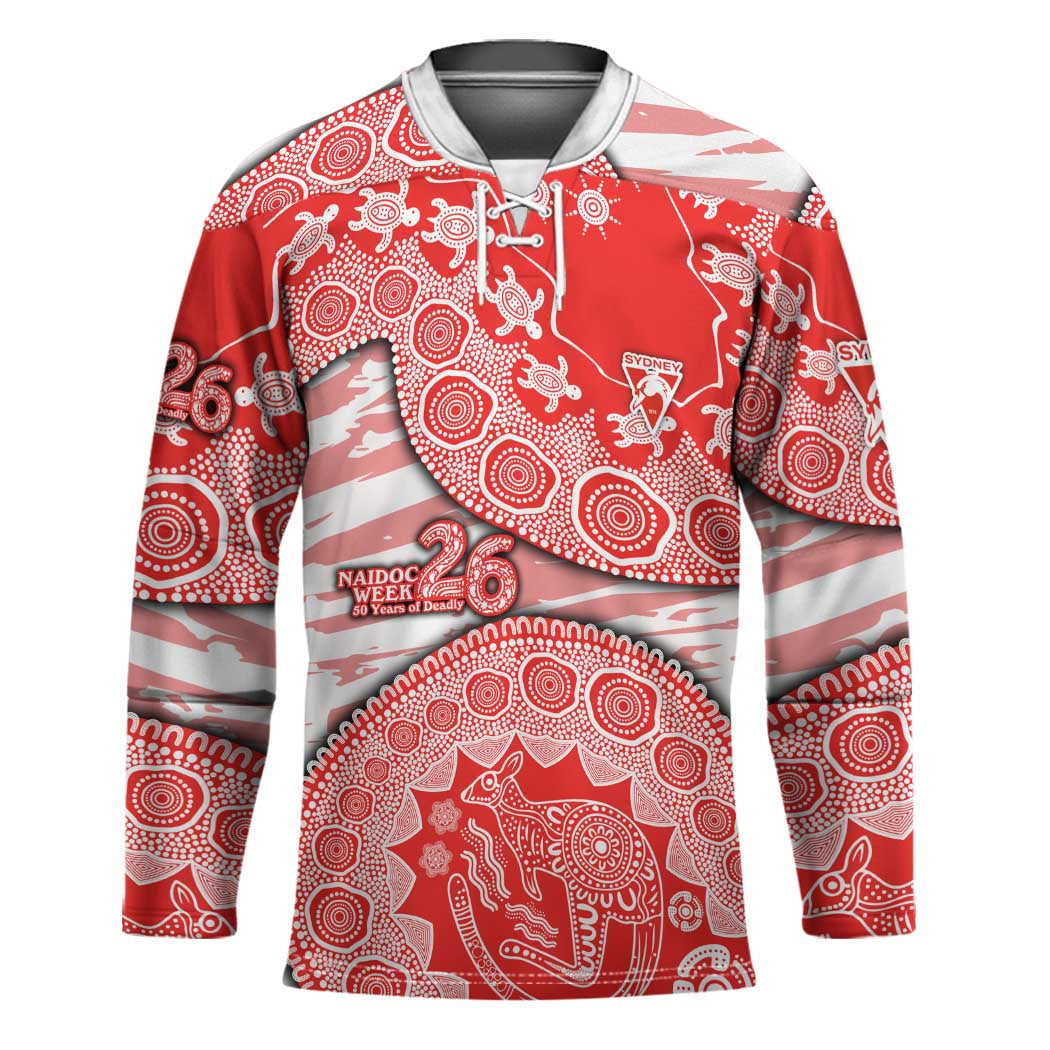 Sydney Swans NAIDOC Week 2026 Hockey Jersey Australian Aboriginal Dot Art Dreamtime Pattern Style