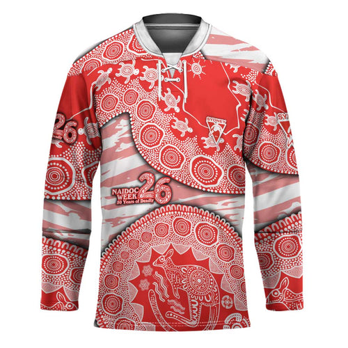 Sydney Swans NAIDOC Week 2026 Hockey Jersey Australian Aboriginal Dot Art Dreamtime Pattern Style