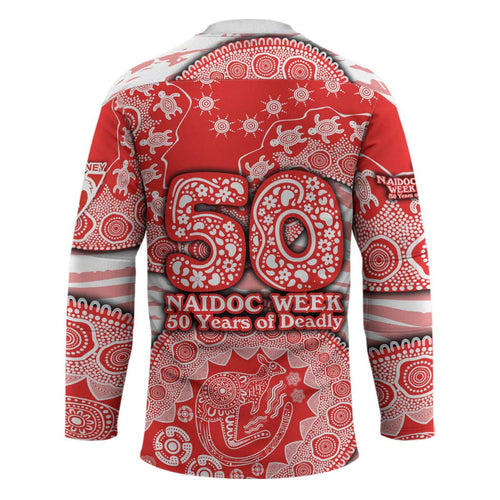 Sydney Swans NAIDOC Week 2026 Hockey Jersey Australian Aboriginal Dot Art Dreamtime Pattern Style